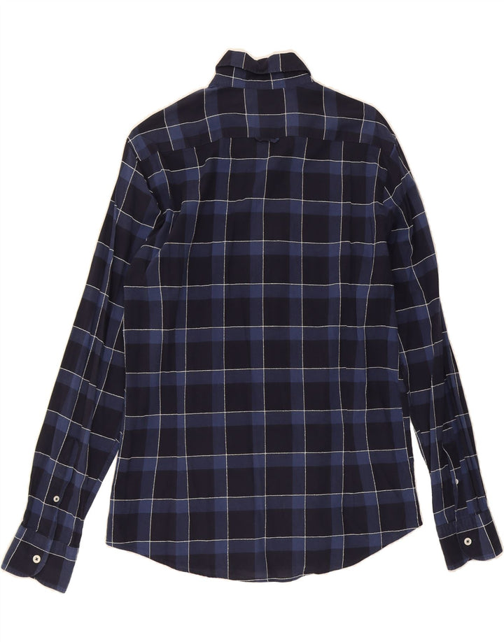 MASSIMO DUTTI Mens Shirt Medium Navy Blue Check Vintage Massimo Dutti and Second-Hand Massimo Dutti from Messina Hembry 