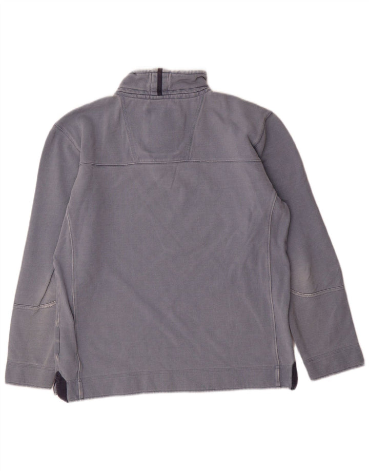 Besætningstøj Herre Zip Neck Sweatshirt Jumper lille blå bomuld