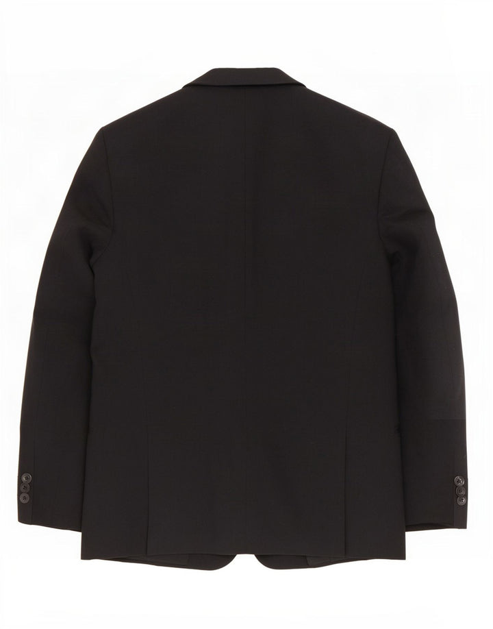 Max Mara Dame 1 Knap Blazer Jacket UK 16 Large Black Virgin Wool