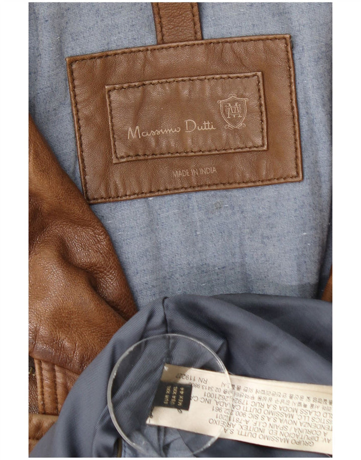 Massimo Dutti Herre Læderjakke UK 44 2XL Brun Læder