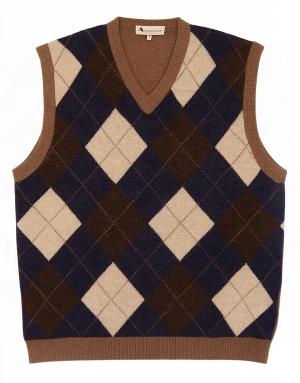 Aquascutum Herrevest Tank Top Medium Beige Argyle/Diamond Wool