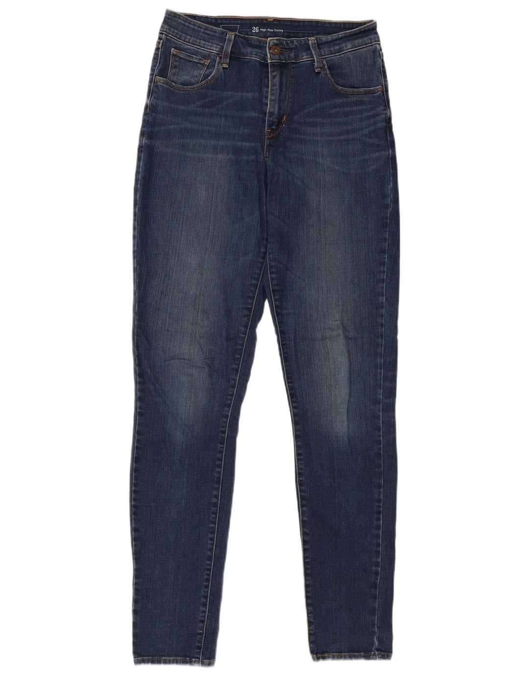 LEVI'S Dame Højtarmede Skinny Jeans W26 L32 Blå Bomuld