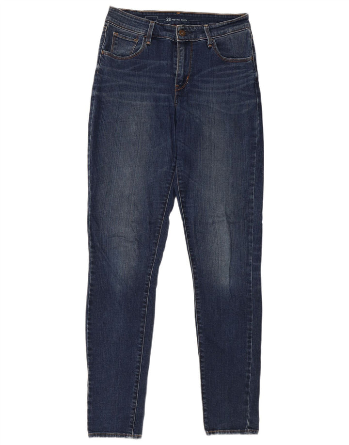 LEVI'S Dame Højtarmede Skinny Jeans W26 L32 Blå Bomuld