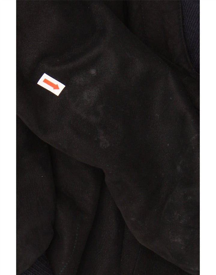 MAX MOSER Mens Bomber Suede Jacket IT 52 XL Black Leather