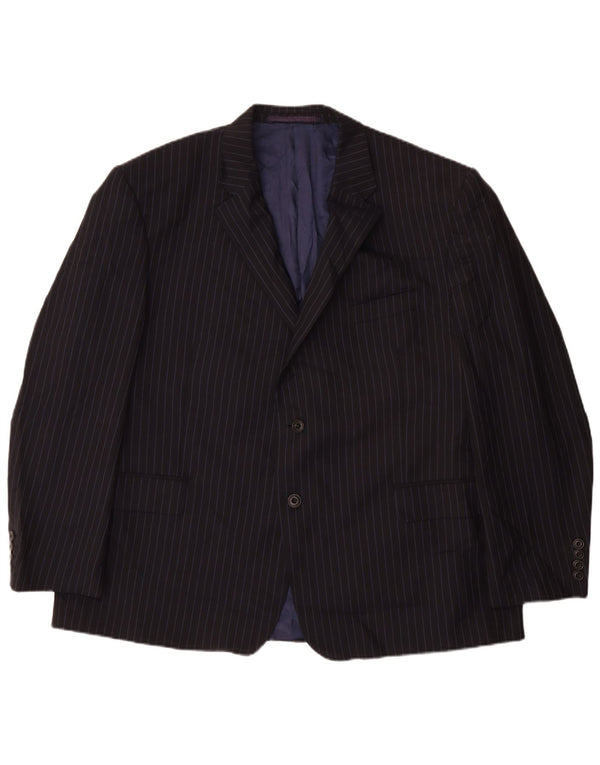 Marks & Spencer Herre 2-knaps blazerjakke UK 48 4XL Marineblå nålestribe