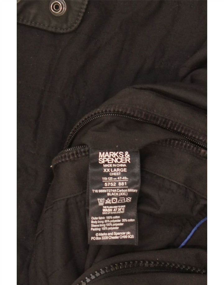 Marks & Spencer Herre Utility Jacket UK 44 2XL Sort Bomuld