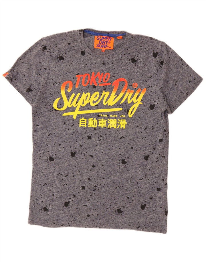 Superdry Grafisk T-shirt til mænd, mellemgrå Tie Dye Bomuld