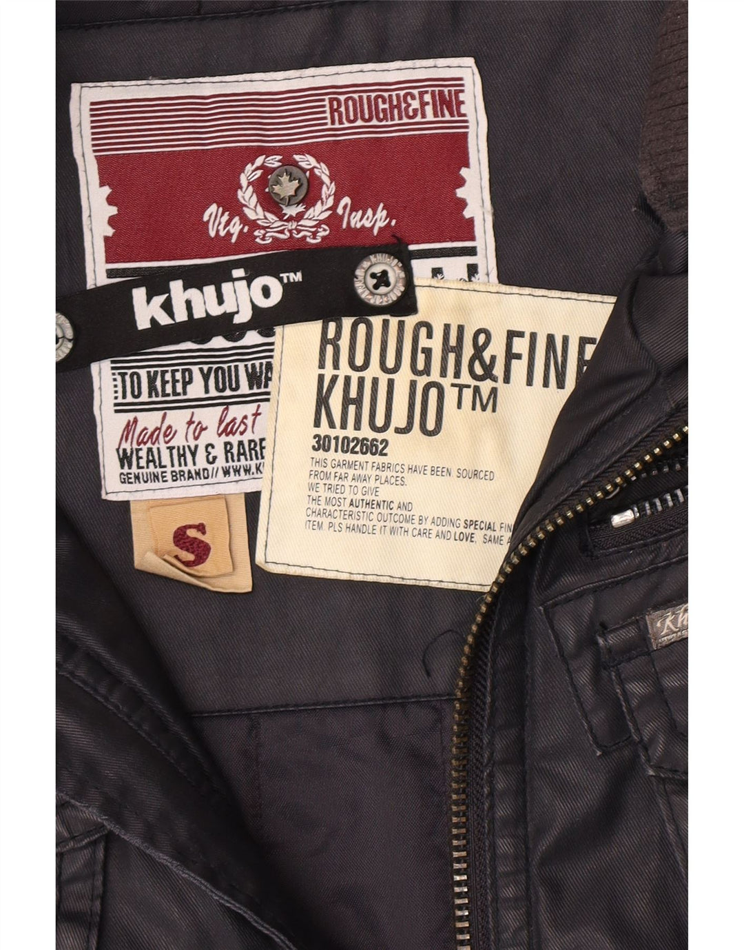 KHUJO Herre Utility Jacket UK 36 Small Navy Blue