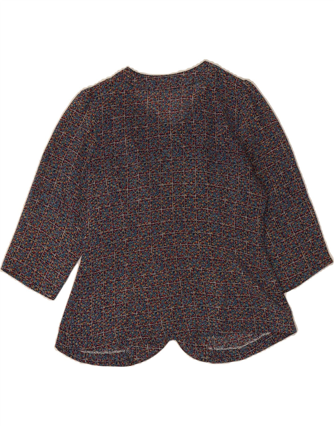 VINTAGE Womens 3/4 Sleeve Shirt Blouse UK 12 Medium Blue Check Vintage Vintage and Second-Hand Vintage from Messina Hembry 