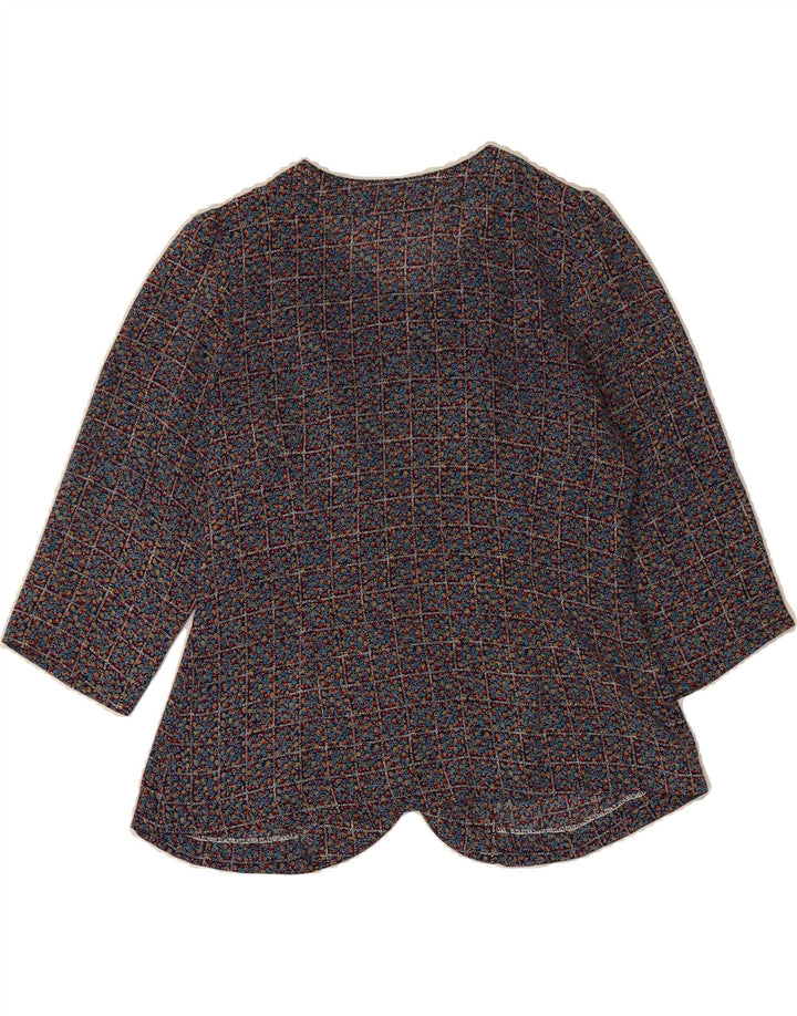 VINTAGE Womens 3/4 Sleeve Shirt Blouse UK 12 Medium Blue Check Vintage Vintage and Second-Hand Vintage from Messina Hembry 