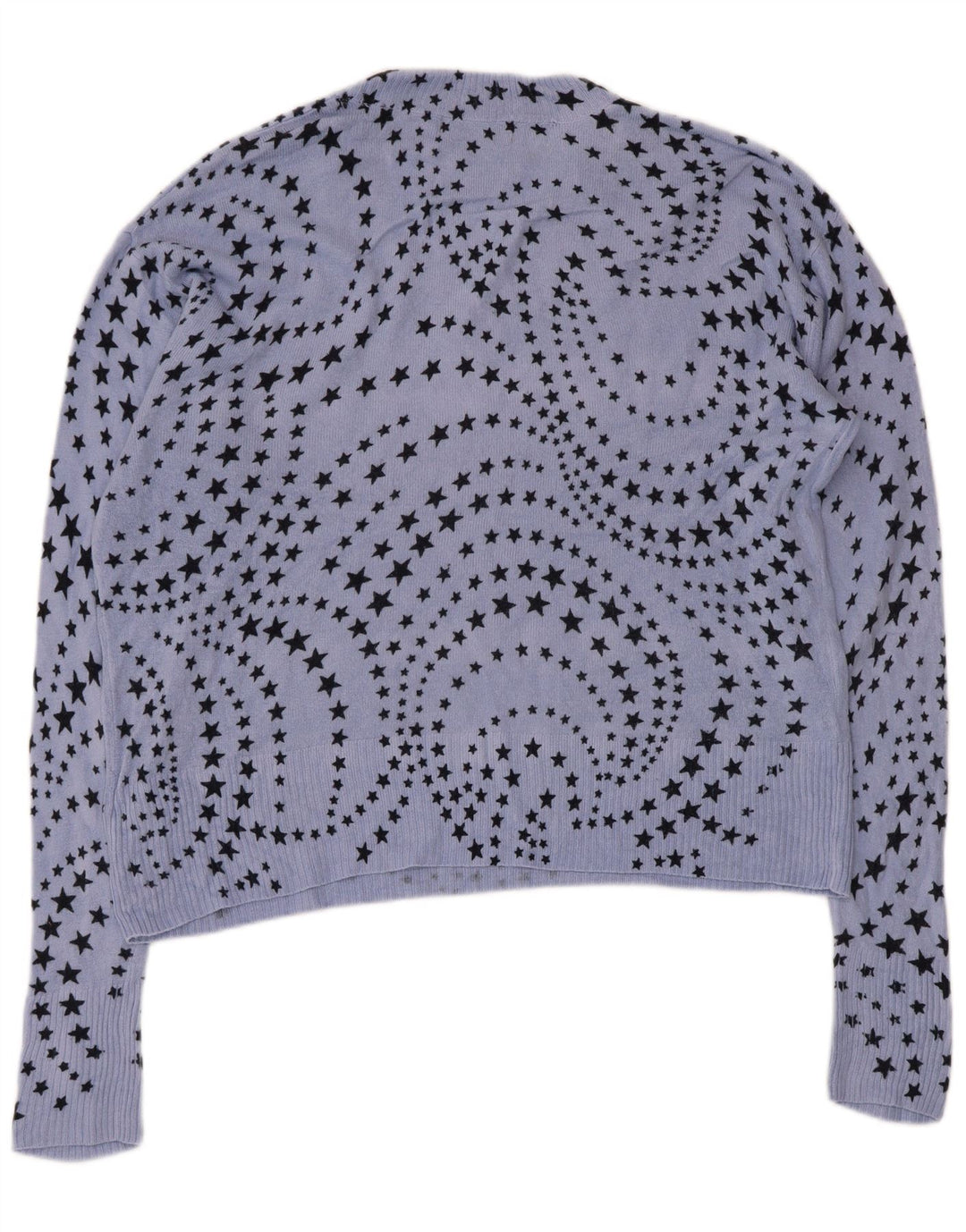 Marks & Spencer Dame V-hals sweater UK 14 Stor Blå Geometrisk