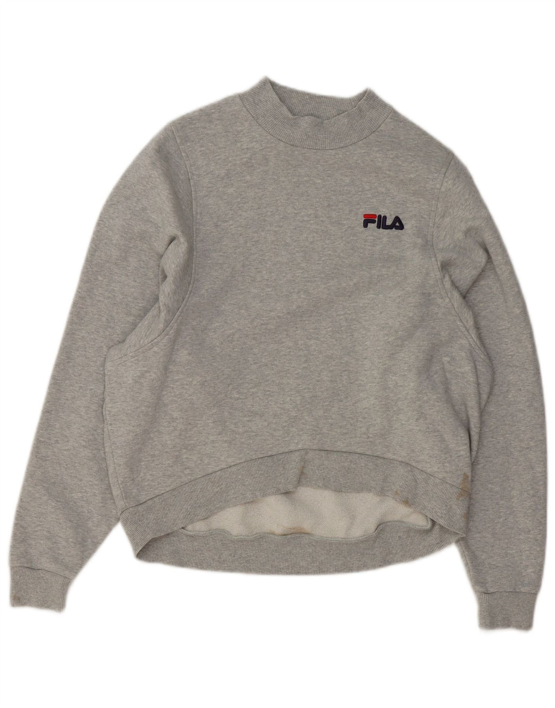 Fila Dame Oversized Sweatshirt Jumper UK 10 Small Grey Flecked Bomuld
