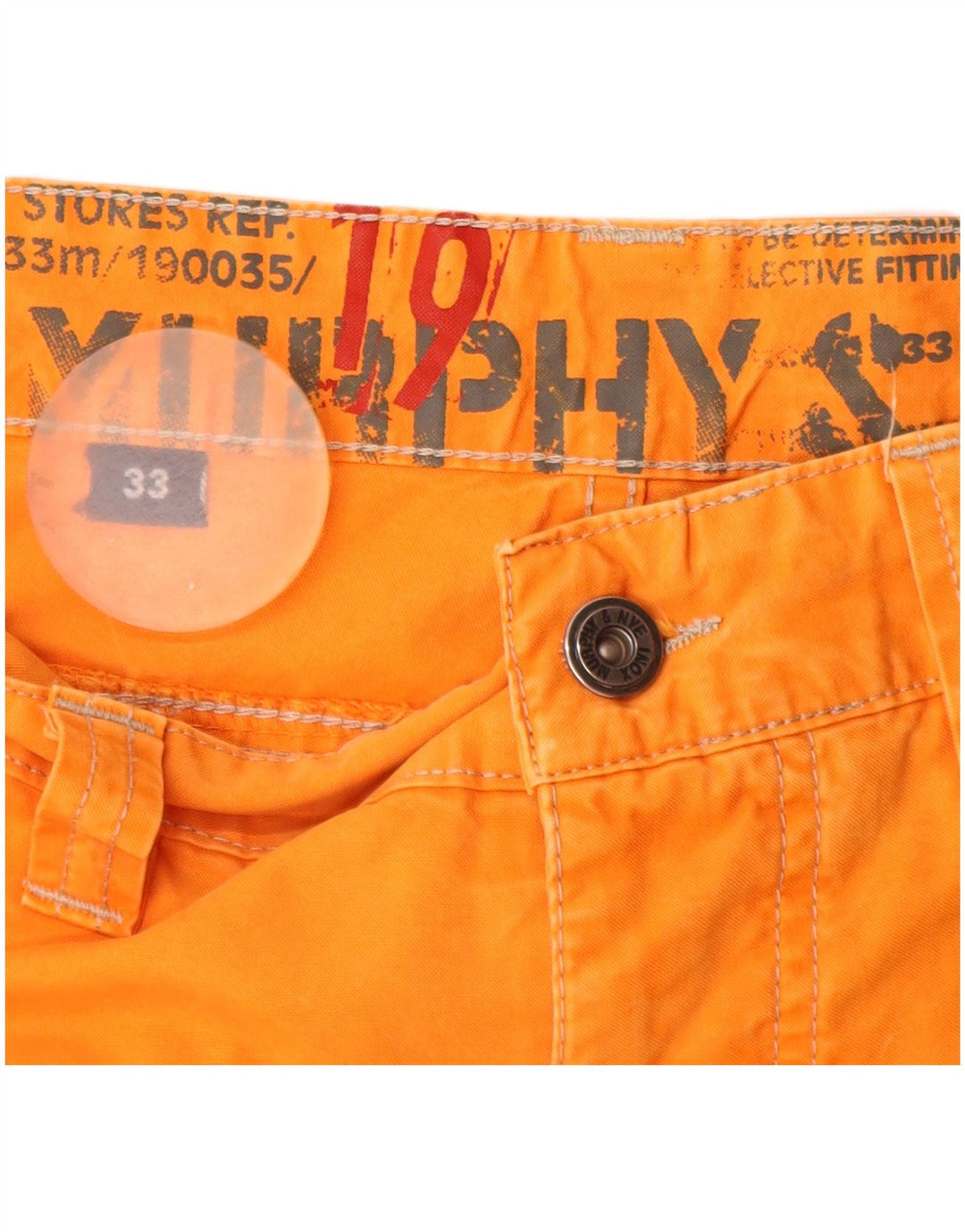 Murphy & Nye Herre Sailmakers Chino Shorts W33 Medium Orange Bomuld
