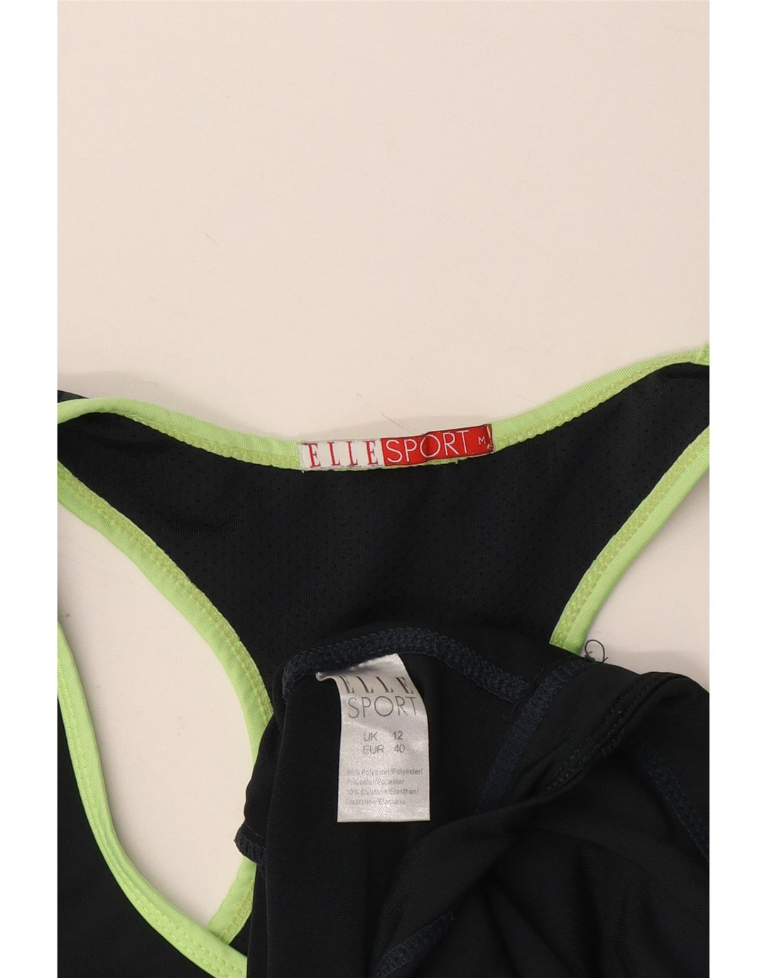 Elle Sport Kvinder Grafisk Vest Top UK 12 Medium Grå Geometrisk Polyester