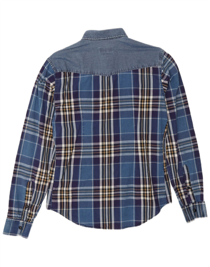 ZARA Mens Slim Fit Shirt Medium Blue Check