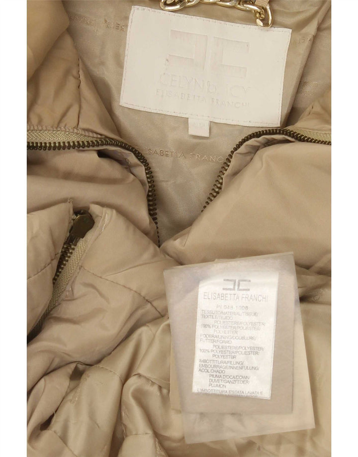 Elisabetta Franchi Dame Polstret Jakke IT 42 Medium Beige Polyester