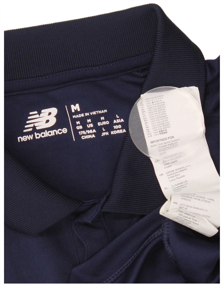 New Balance Herre grafisk poloshirt Medium marineblå polyester