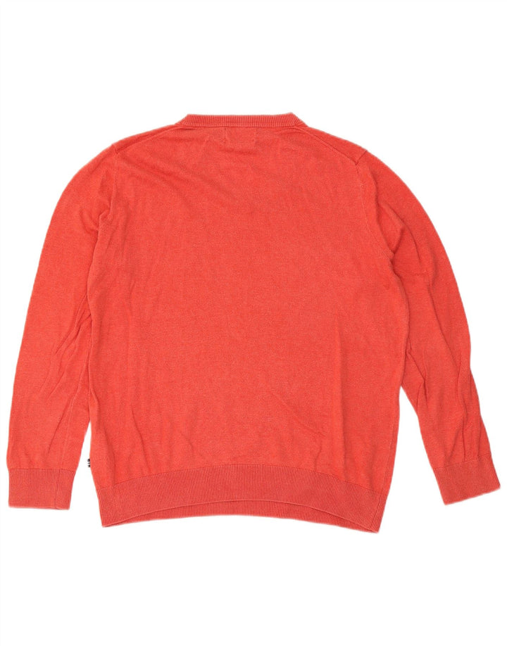 Nautica Herre V-hals sweater Medium Rød Bomuld