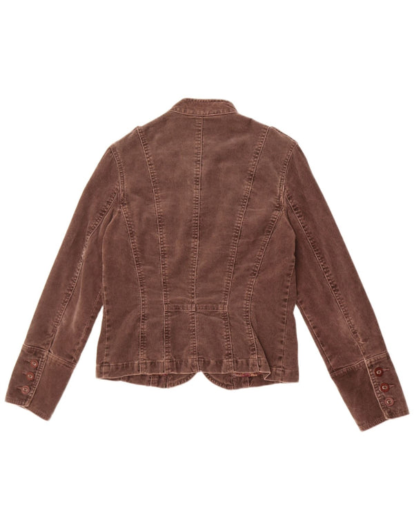 Monsoon Womens Corduroy Jacket UK 10 Small Brown Bomuld