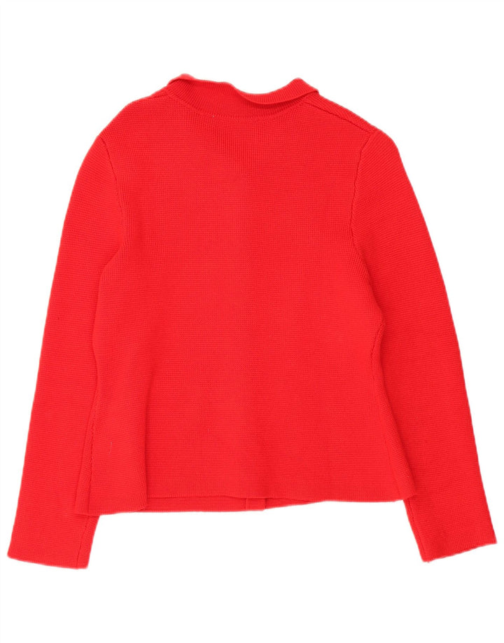 Zara Dame Cardigan Sweater UK 14 Medium Red Viscose