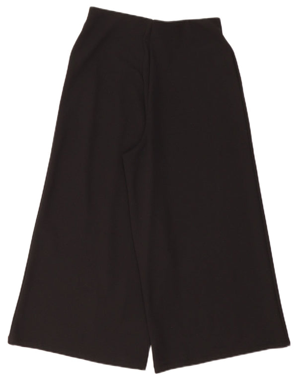 ZARA Womens Wide Leg Capri Trousers Small W26 L20 Black Polyester