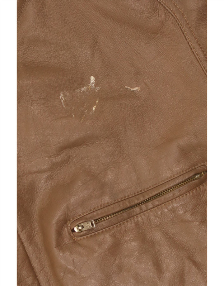 Vintage herre læderjakke IT 50 Stor brunt læder