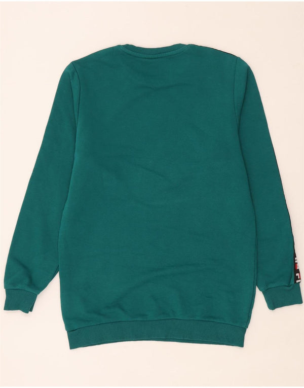 Fila Herre grafisk sweatshirt Jumper Medium Grøn Colourblock Bomuld
