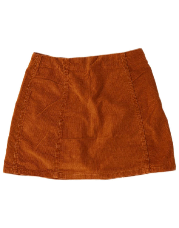 Topshop Dame Mini Corduroy Nederdel UK 10 Small W28 Brun Bomuld