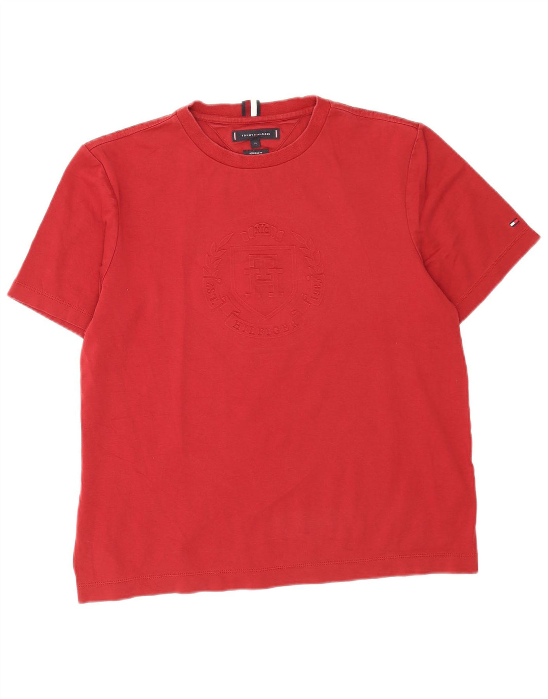 Tommy Hilfiger Herre Regular Fit Grafisk T-Shirt Top Medium Rød Bomuld