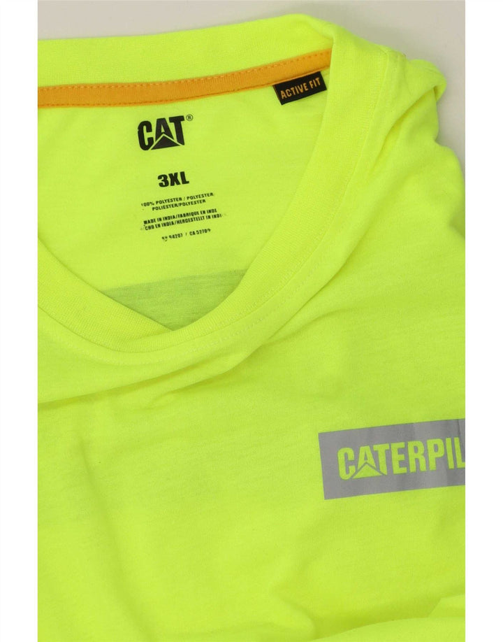 CAT Herre grafisk T-shirt Top 3XL Grøn Polyester
