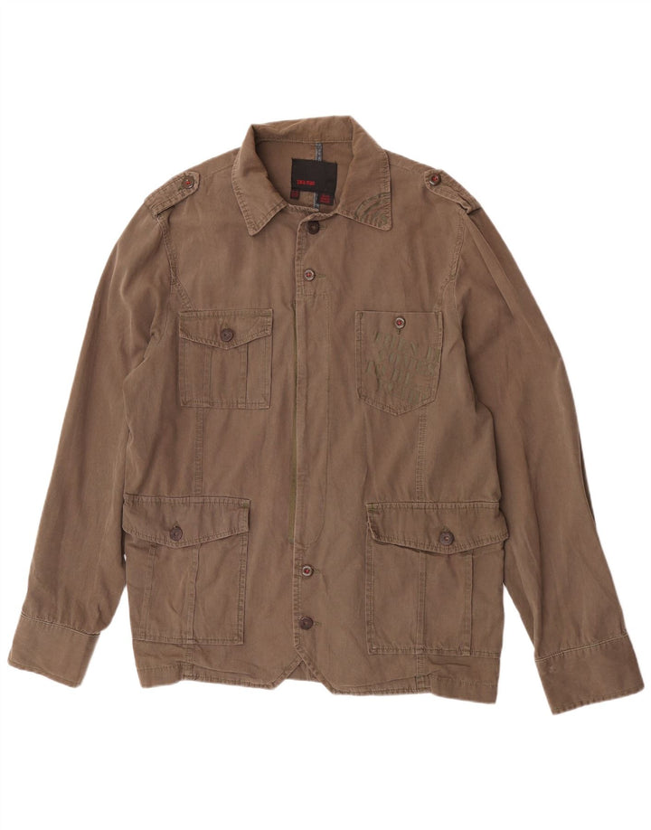 Zara Herre Military Jacket UK 44 2XL Brun Bomuld