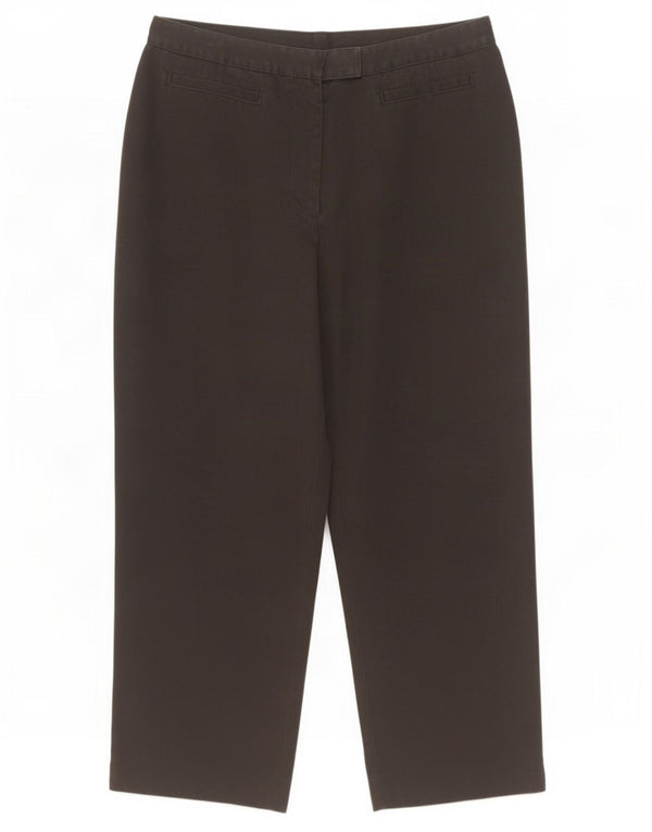Marks & Spencer Womens Loose Fit Cropped Trousers UK 16 Large W32 L25 Black