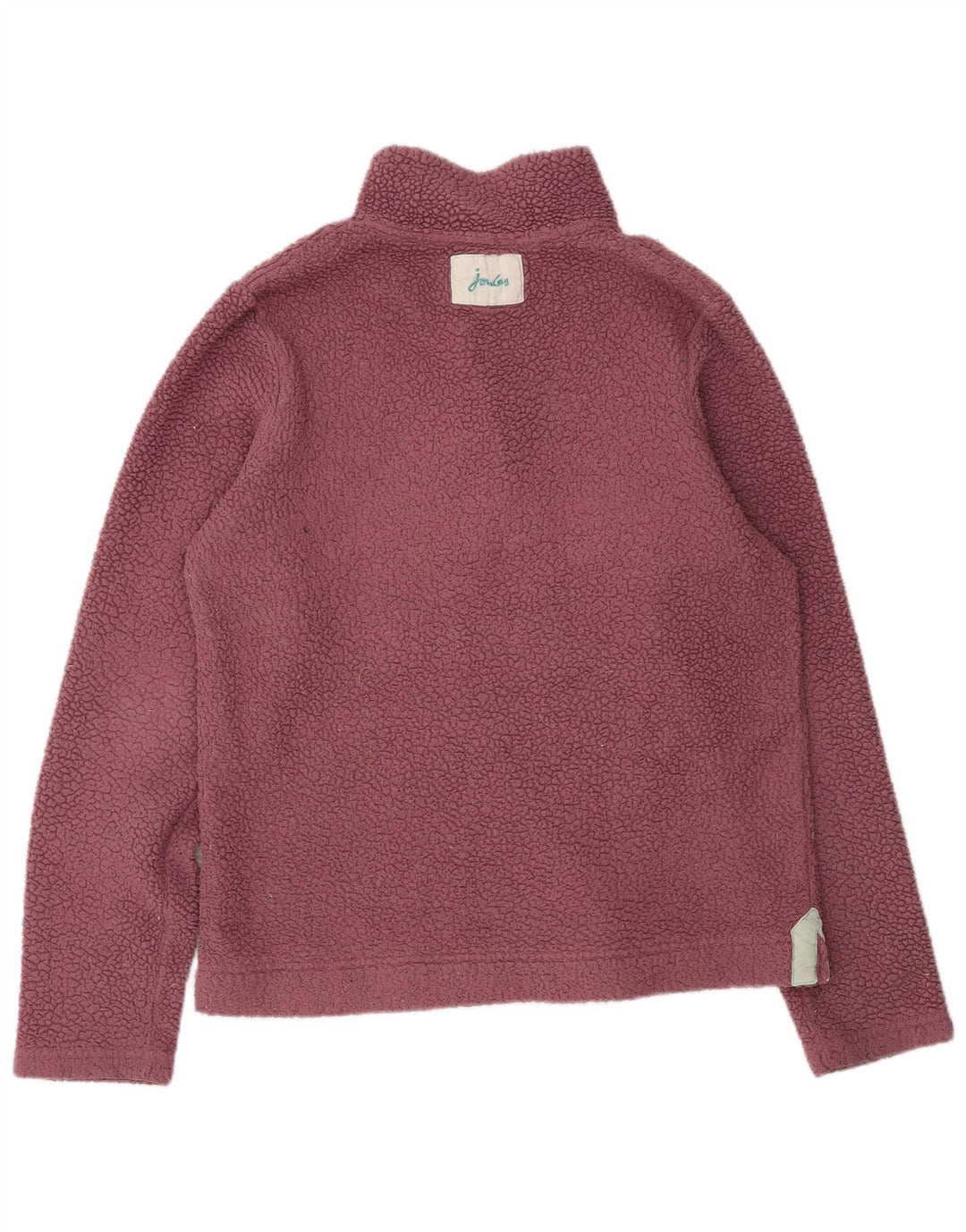JOULES Womens Oversized Button Neck Fleece Jumper UK 10 Small Purple
