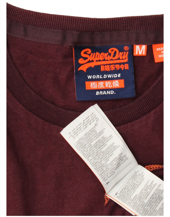 Superdry Herre T-shirt Top Medium Bourgogne Bomuld