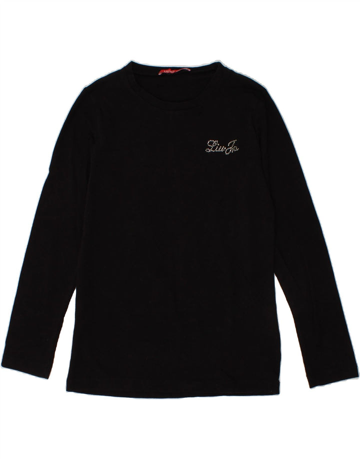LIU JO JUNIOR Girls Top Long Sleeve 7-8 Years Black Cotton Vintage Liu Jo junior and Second-Hand Liu Jo junior from Messina Hembry 