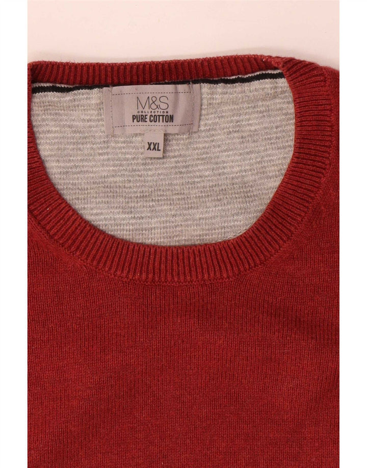 Marks & Spencer Herre sweater med rund hals 2XL rød bomuld