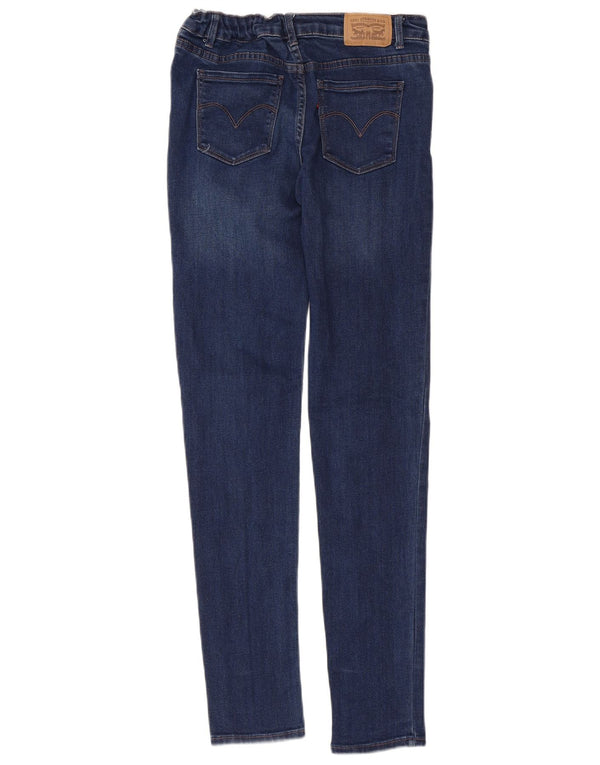 LEVI'S Girls 710 Super Skinny Jeans 13-14 år W28 L29 Marineblå Bomuld