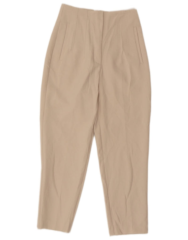Zara Kvinder Højtaljet Suit Bukser Small W26 L25 Beige