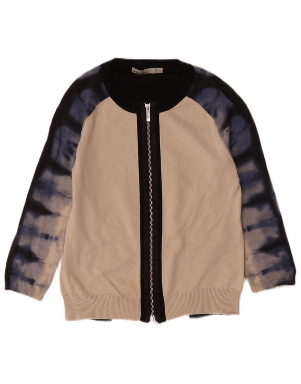 Karen Millen Dame Cardigan Sweater UK 8 Small White Tie Dye Bomuld
