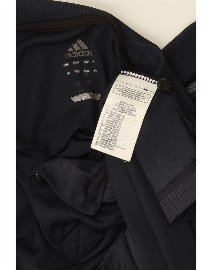 Adidas Herre Climacool Polo Shirt Small Navy Blue Colourblock Polyester