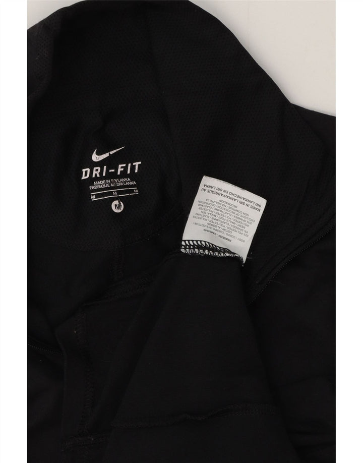 NIKE Dame Dri Fit Pullover med lynlås-hals Træningsdragt Top UK 12 Medium Navy Blue