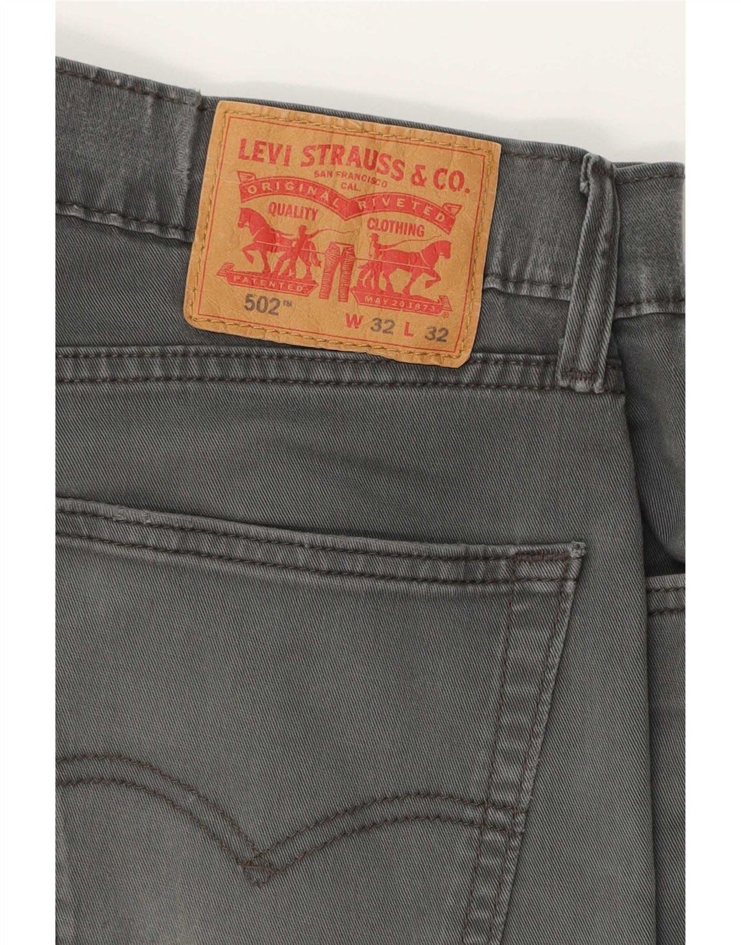 Levi's Herre 502 tilspidsede jeans W32 L32 Grå bomuld