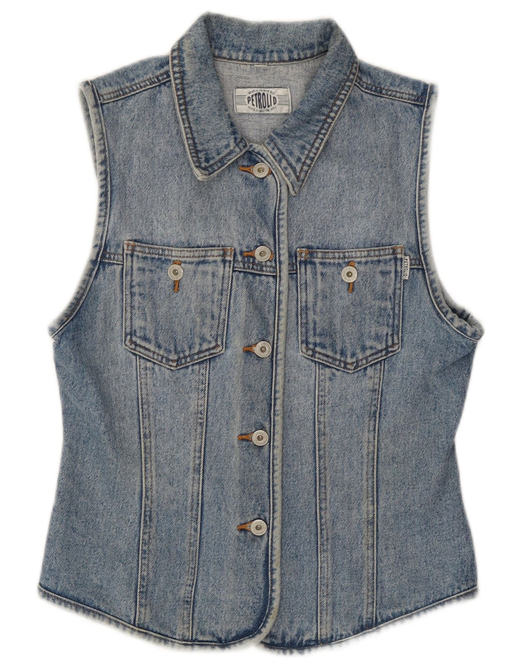 Vintage Dame denim vest UK 12 Medium Blue Cotton