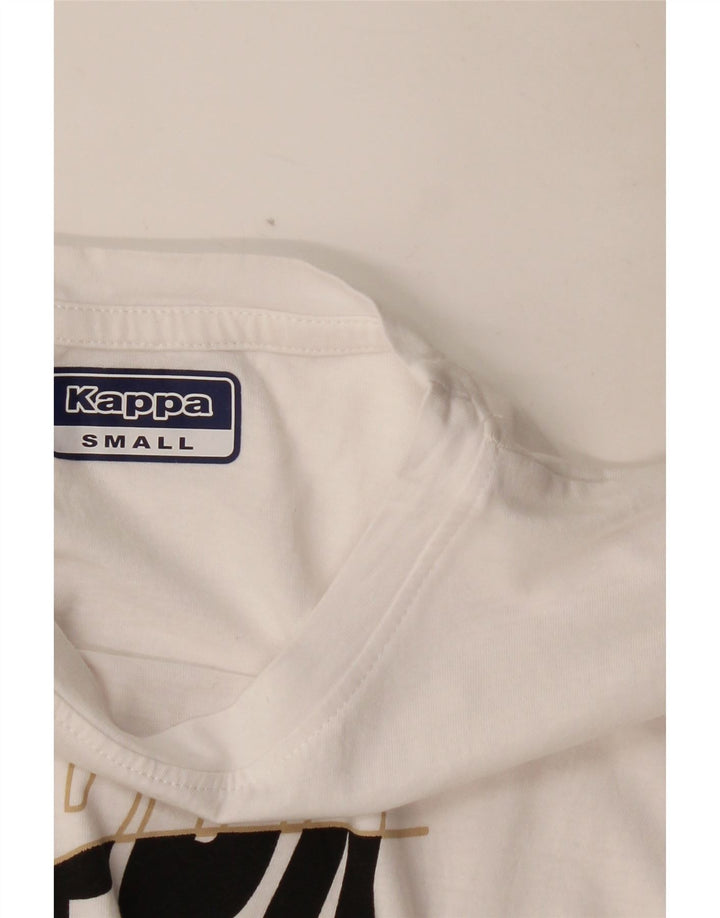 KAPPA Grafisk T-shirt top til kvinder UK 10 Small White