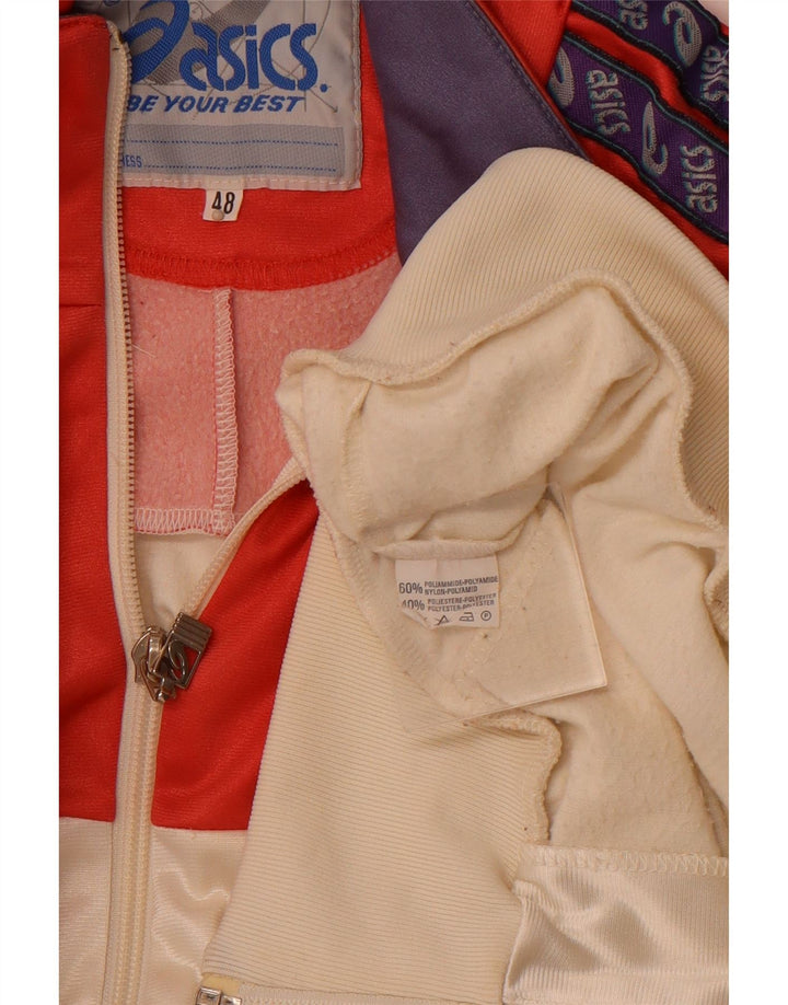 ASICS Grafisk træningsdragt til mænd, topjakke IT 48 Medium Off White Colourblock