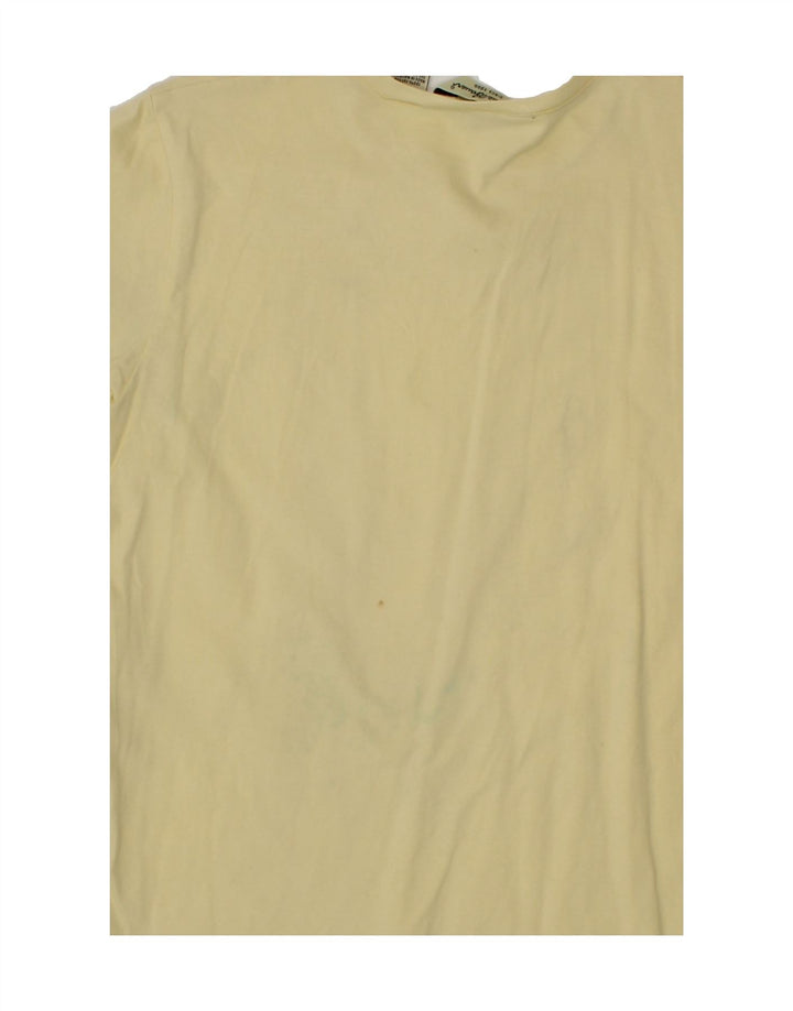 EDDIE BAUER Womens T-Shirt Top UK 12 Medium Yellow Cotton Vintage Eddie Bauer and Second-Hand Eddie Bauer from Messina Hembry 