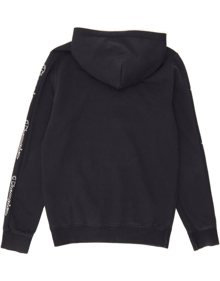 CHAMPION Mens Graphic Hoodie Jumper Medium Navy Blue Cotton Vintage Champion and Second-Hand Champion from Messina Hembry 