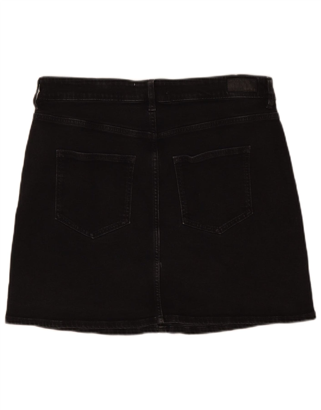Fat Face Dame Mini Denim Nederdel UK 12 Medium W32 Sort Bomuld