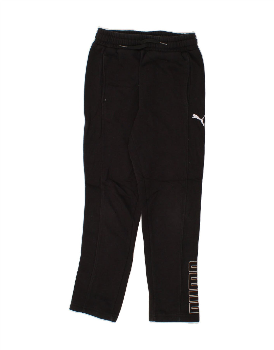 PUMA Boys Graphic Tracksuit Trousers 9-10 Years Medium Black Cotton Vintage Puma and Second-Hand Puma from Messina Hembry 