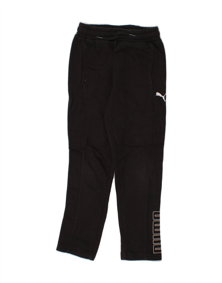 PUMA Boys Graphic Tracksuit Trousers 9-10 Years Medium Black Cotton Vintage Puma and Second-Hand Puma from Messina Hembry 